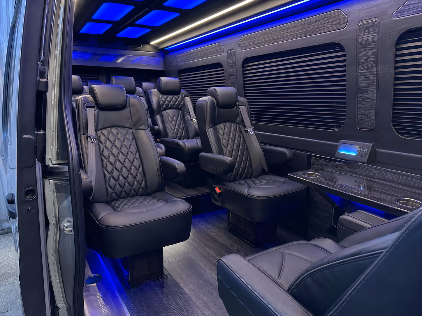 conference and convention attendee sprinter van transportation in huntington beach
