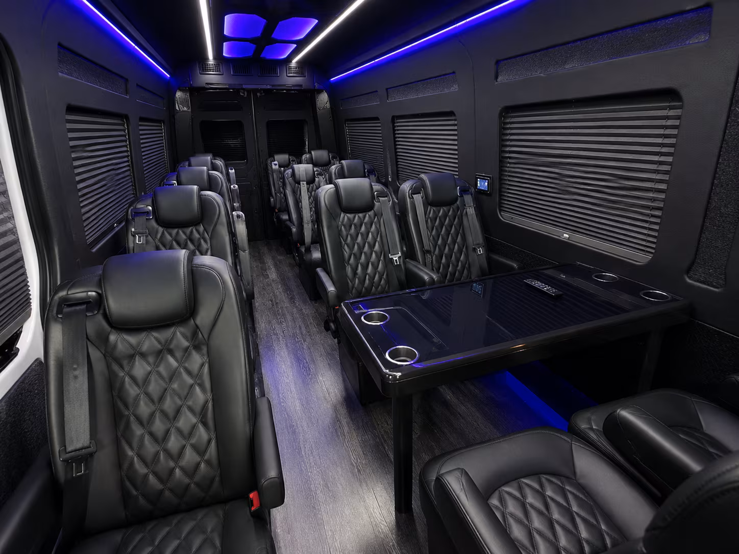 huntington beach 20 passenger sprinter van inside