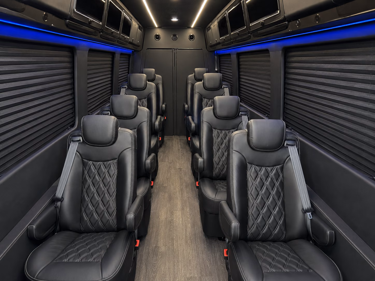 huntington beach 8 passenger sprinter van inside