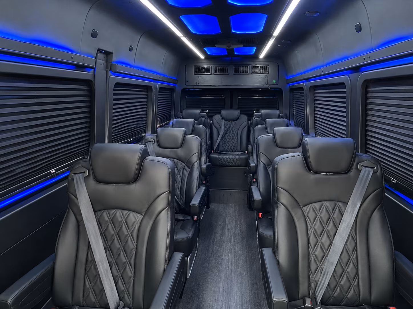 huntington beach 8 passenger sprinter van interior